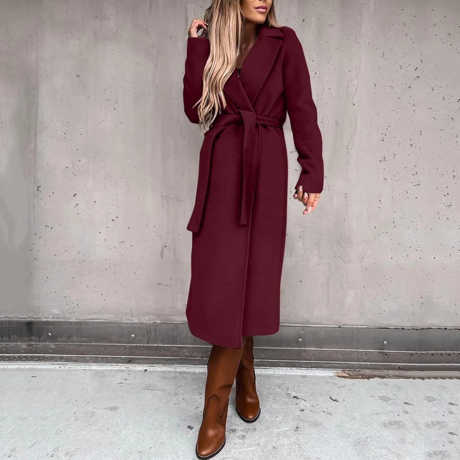 2024 Fashion Fall Winter Coats for Women Classic Trench Coat Ladies Slim Solid Long Jacket Lightweight Windbreaker