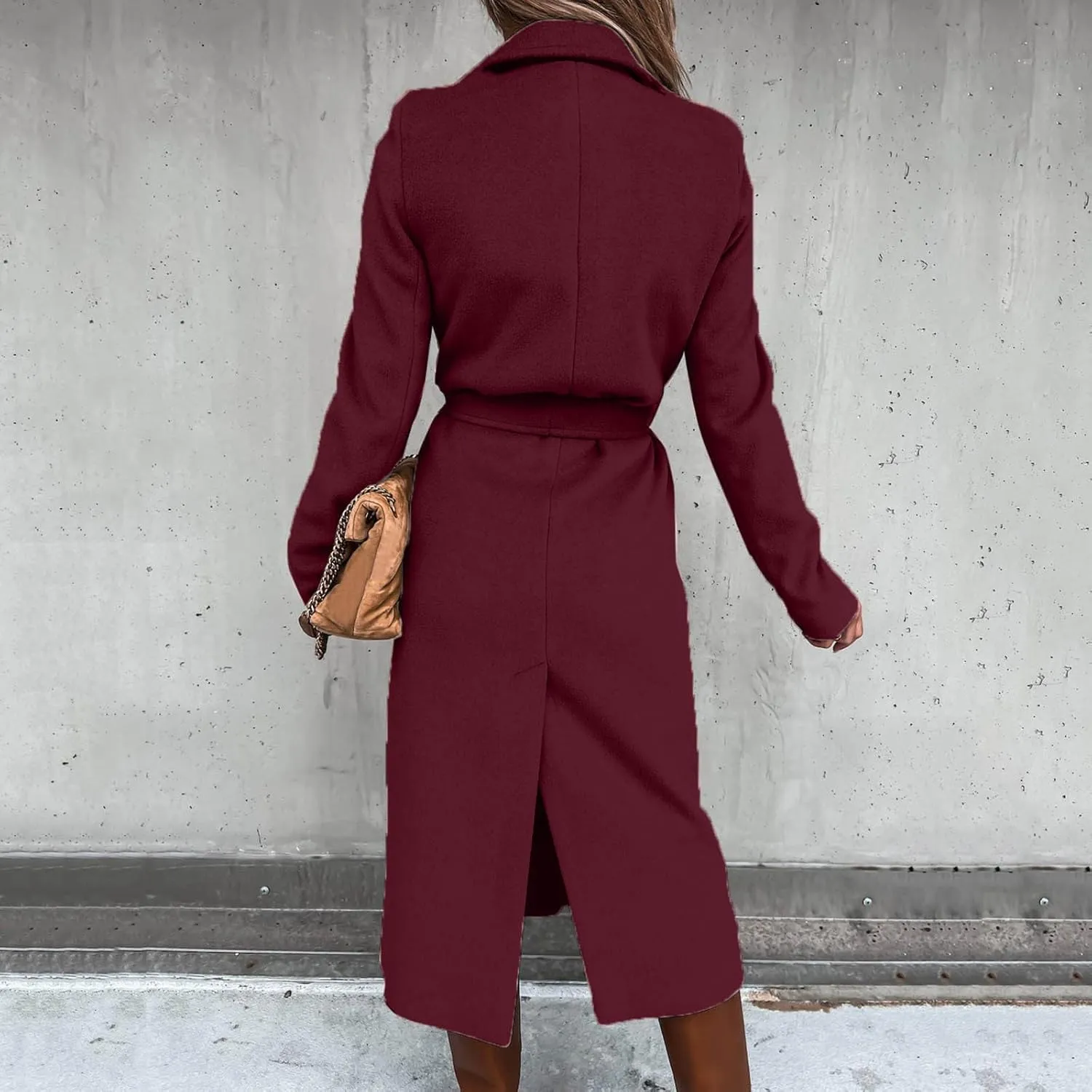 2024 Fashion Fall Winter Coats for Women Classic Trench Coat Ladies Slim Solid Long Jacket Lightweight Windbreaker