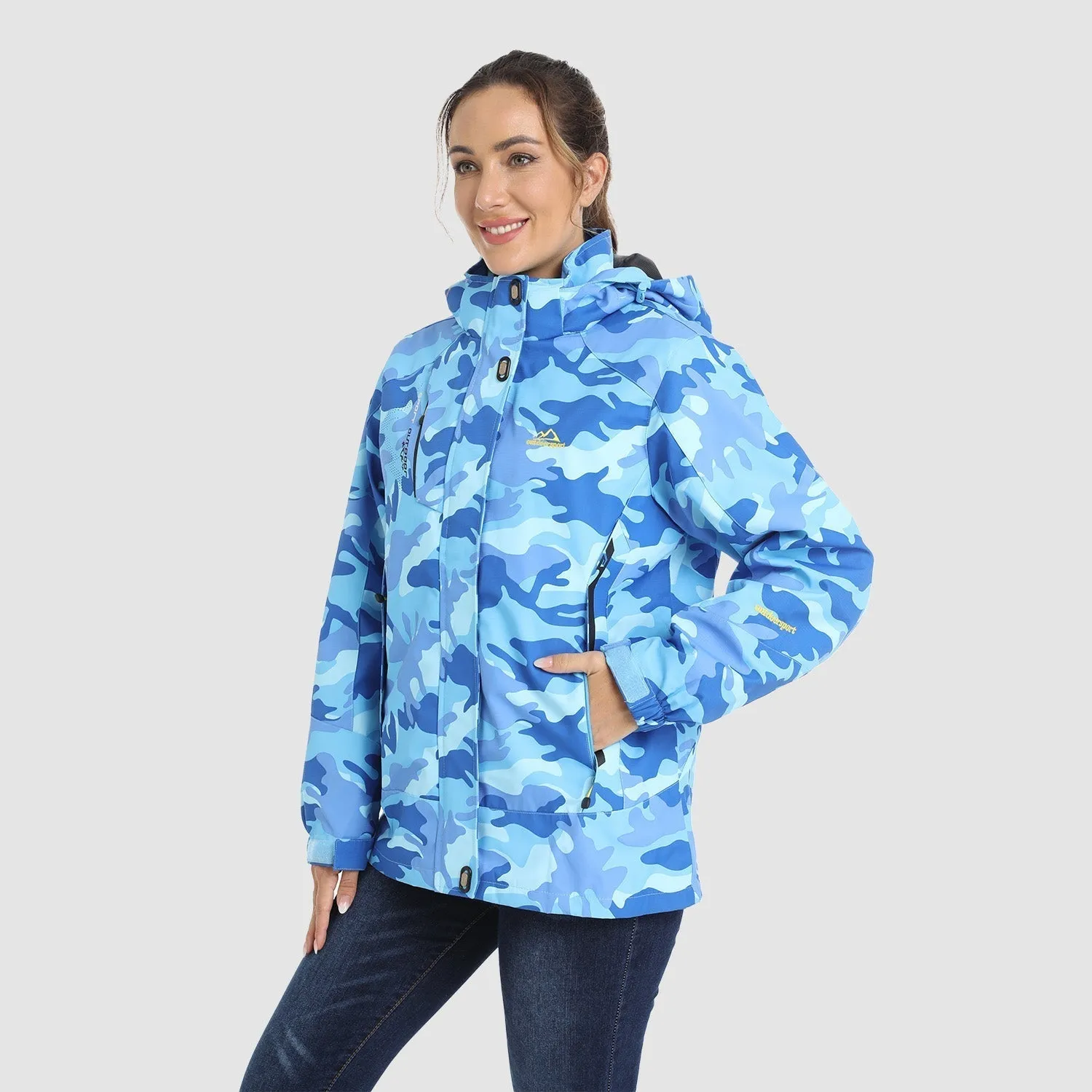 3-in-1 Waterproof Winter Coat, Fleece Lined,Two-Piece Suit, Hooded Ski & Hiking Jacket
