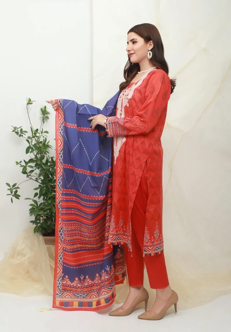 ACE Galleria Digital Embroidered Lawn Unstitched 3pc Suit ACE 12016