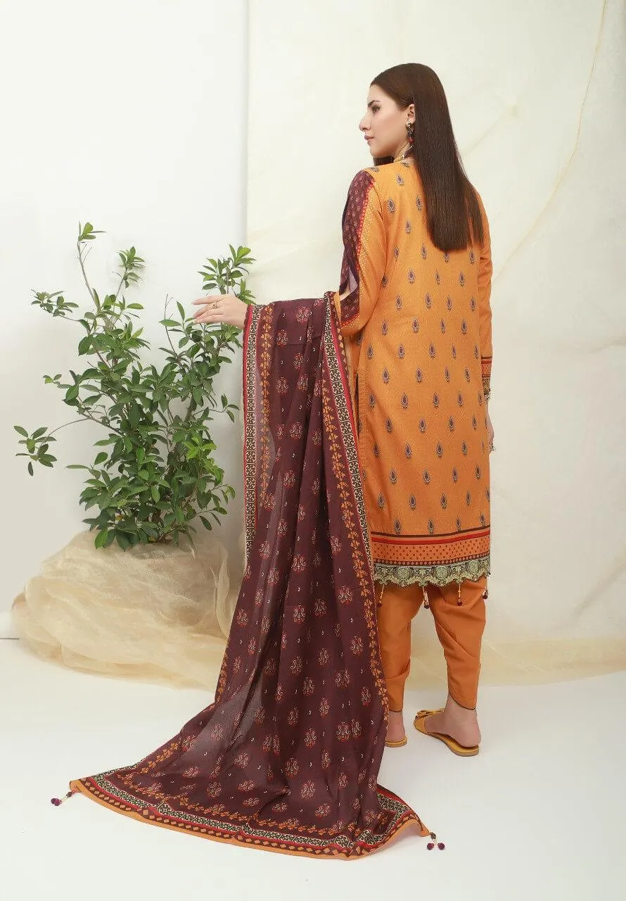 ACE Galleria Digital Embroidered Unstitched 3 Piece Lawn Suit ACE-12001