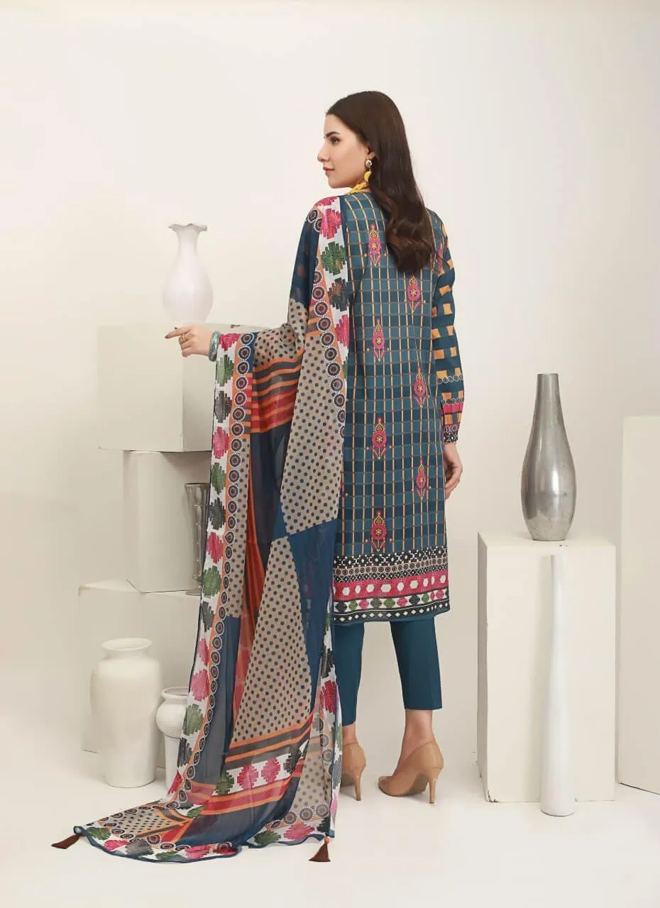 ACE Galleria Digital Embroidered Unstitched 3 Piece Lawn Suit ACE 12060