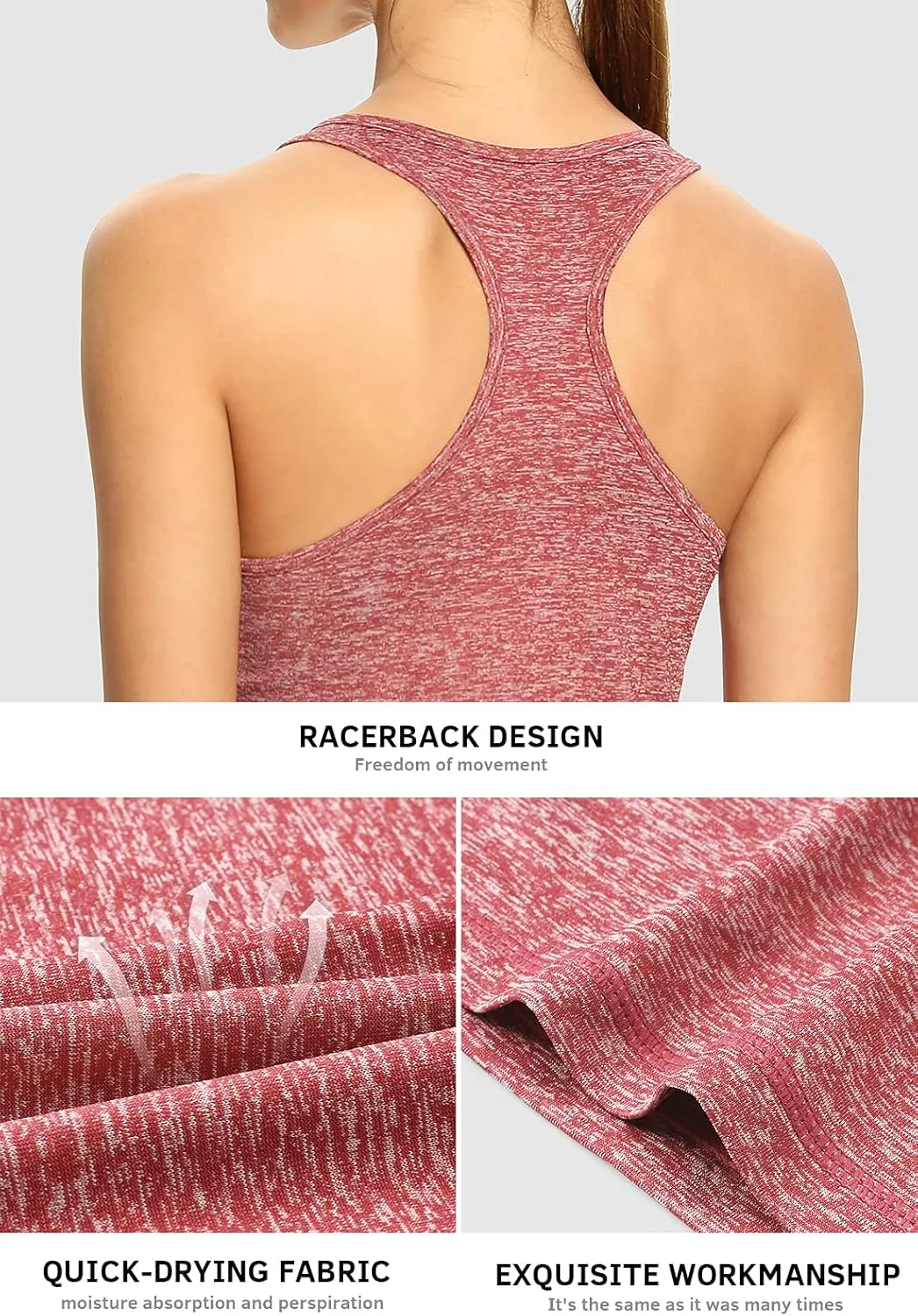 Air Curvey Workout Tank Tops for Women Yoga Racerback Tanks Athletic Quick Dry Activewear 4 Pack