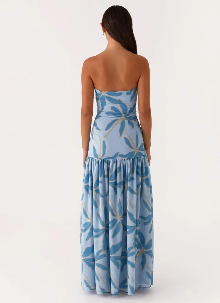 Aonoapll Women Strapless Flowy Maxi Dress Y2k High Slit Long Tube Dress Mesh Patchwork Tube Top Dresses Party Cocktail