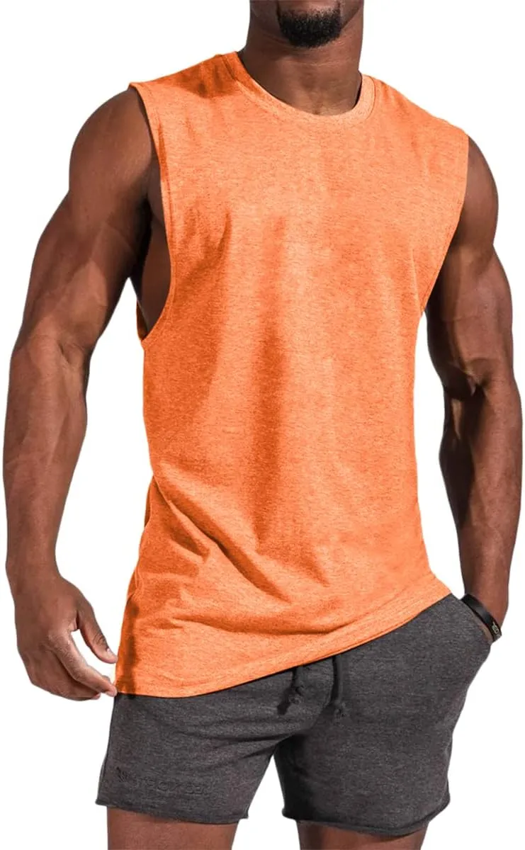 Aoysky Mens Crewneck Tank Tops Athletic Beach Sleeveless Shirts