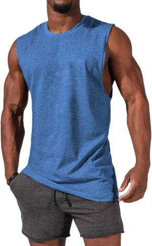 Aoysky Mens Crewneck Tank Tops Athletic Beach Sleeveless Shirts