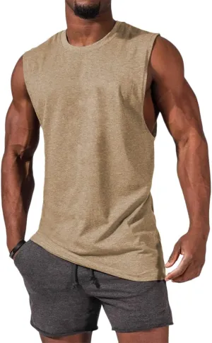 Aoysky Mens Crewneck Tank Tops Athletic Beach Sleeveless Shirts