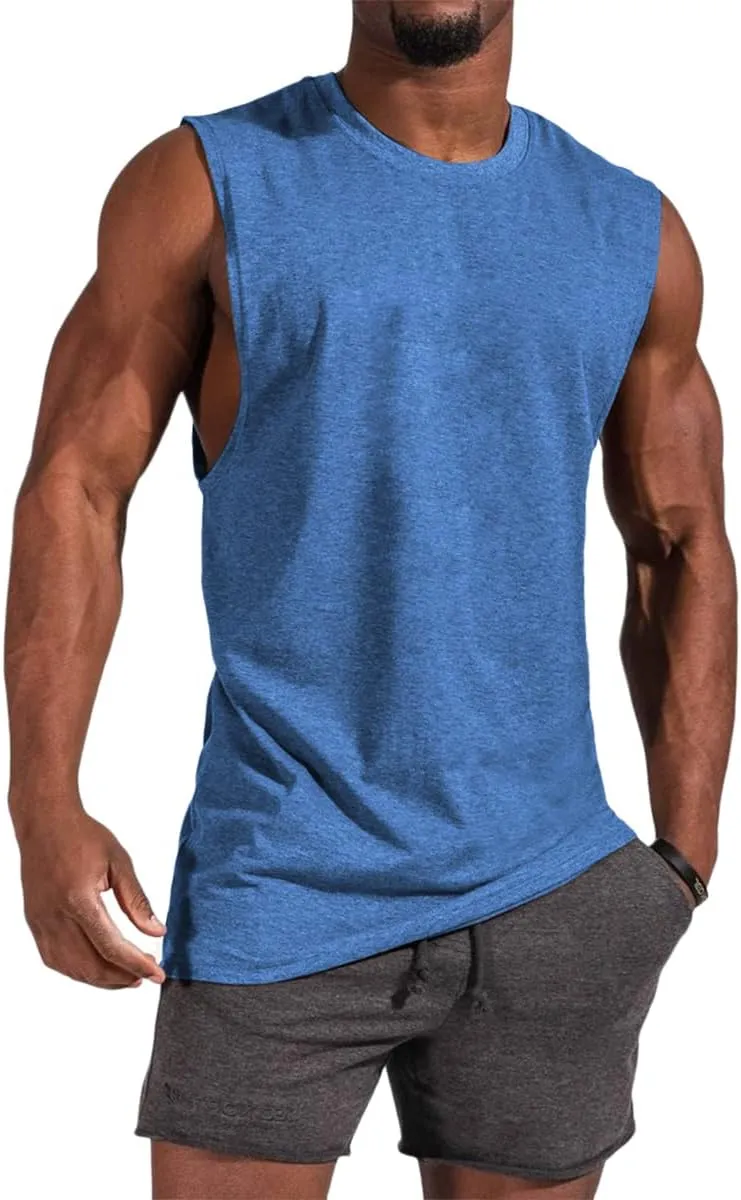 Aoysky Mens Crewneck Tank Tops Athletic Beach Sleeveless Shirts