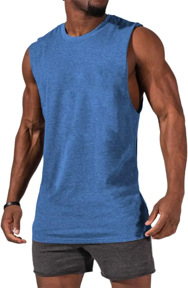 Aoysky Mens Crewneck Tank Tops Athletic Beach Sleeveless Shirts