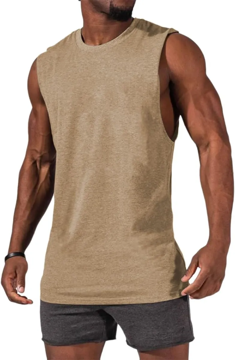 Aoysky Mens Crewneck Tank Tops Athletic Beach Sleeveless Shirts