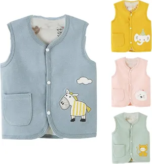 Baby Boy Girls Corduroy Jacket Toddler Cotton Warm Vest Sleeveless Winter Coats for Kids Padded