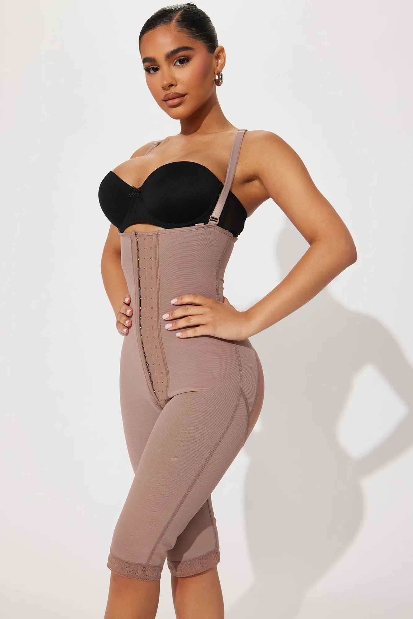 Baby Got Back Knee Length High Compression Premium Sculpting Shorts - Nude