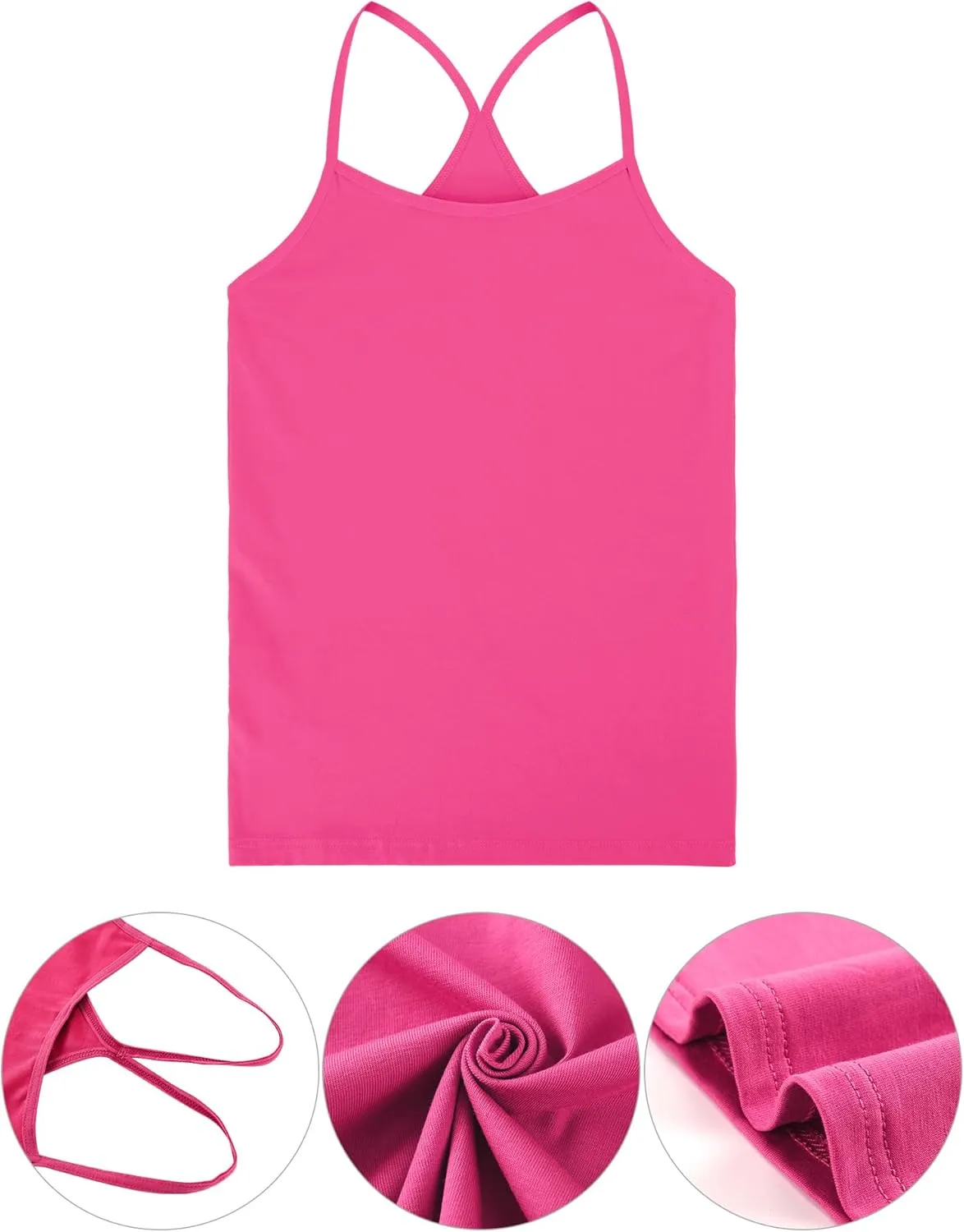 Boao 3 Pieces Girls Dance Tank Tops Racerback Camisole Undershirts Spaghetti Strap Camis Dance Clothes Tank Tops for Girls