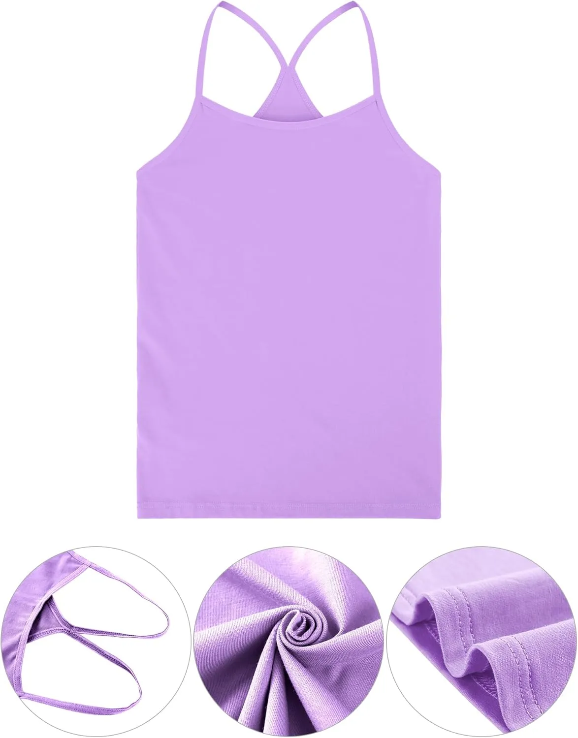Boao 3 Pieces Girls Dance Tank Tops Racerback Camisole Undershirts Spaghetti Strap Camis Dance Clothes Tank Tops for Girls