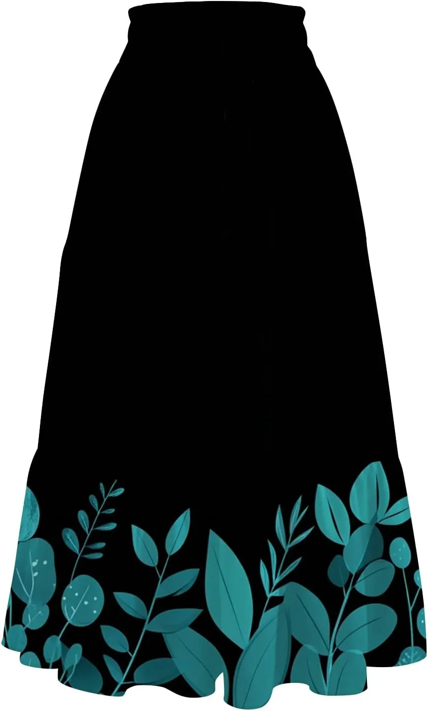 Boho Maxi Skirt for Women High Waist Flowy A-Line Long Skirt for Beach Vacation