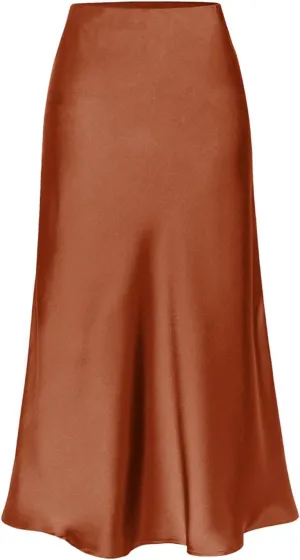 Boho Maxi Skirts for Women High Waist Flowy Skirt Long A-Line Summer Skirt with Slit