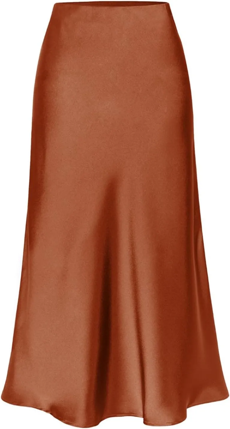 Boho Maxi Skirts for Women High Waist Flowy Skirt Long A-Line Summer Skirt with Slit