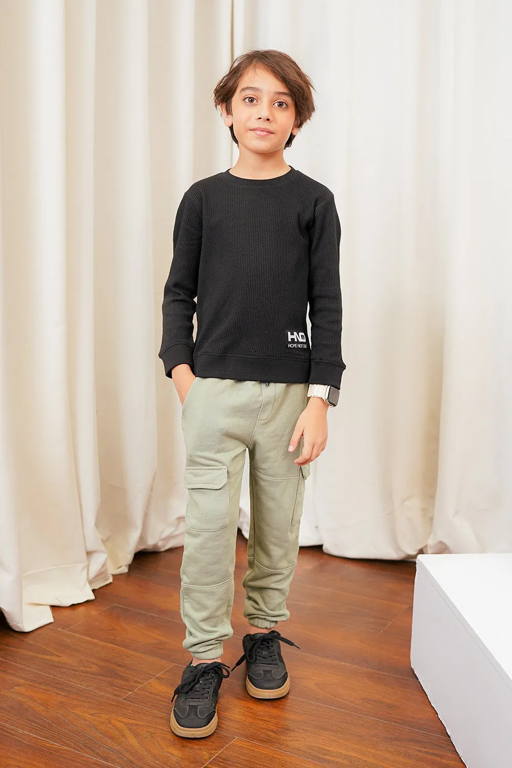 Boys Black Sweat Shirt