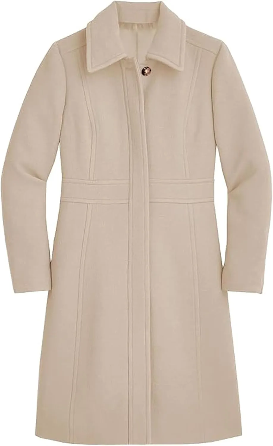 CHARTOU Women Wool Blend Pea Coat Jacket Winter Single Breasted Woolen Turndown Trench Coat Peacoat Overcoat