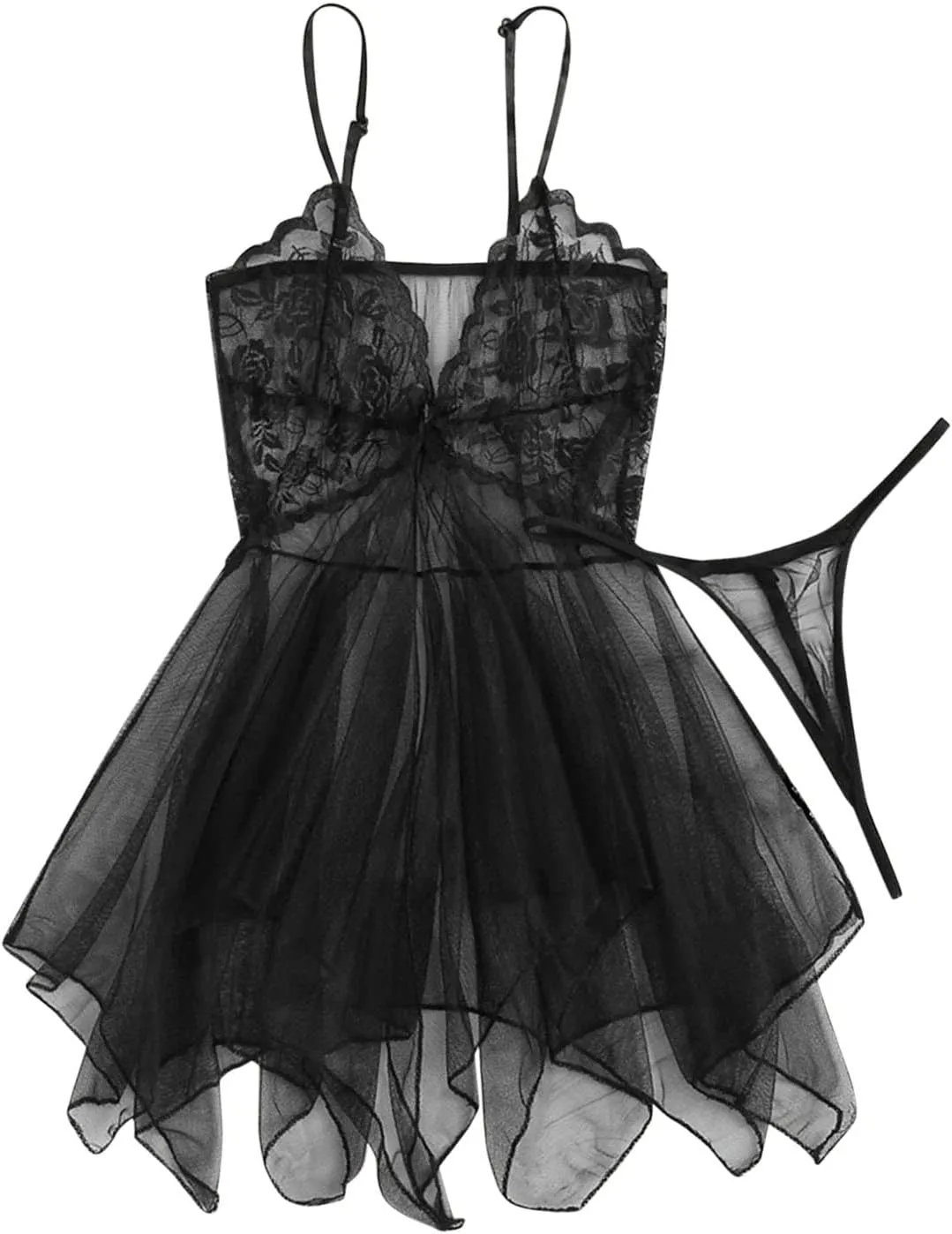 Christmas Pajamas Beauty Tulle Elegant Reverie Sexy Lingerie Embroidered Lingerie Dress Boudoir Nightie Christmas