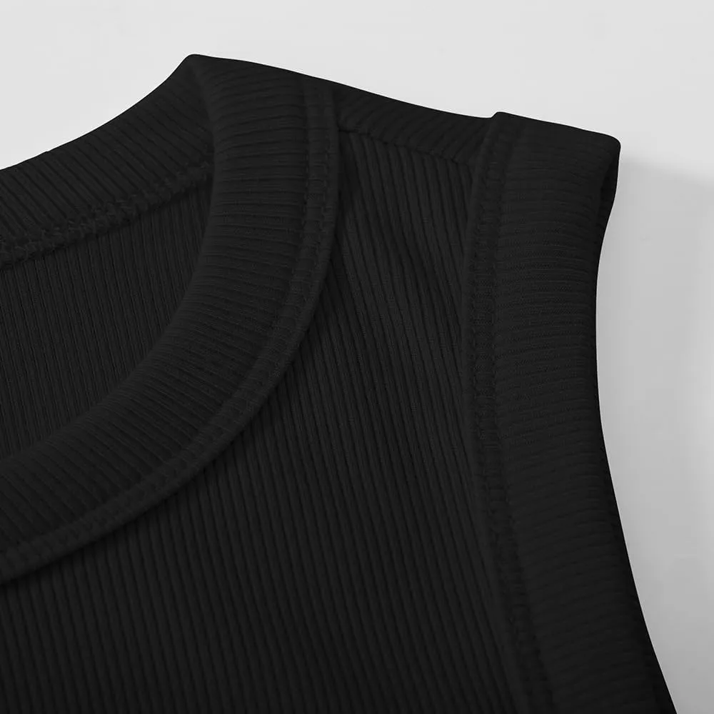 Chulianyouhuo Women's Ribbed Knit Tank Tops Crewneck Sleeveless Slim Fitted Shirts Summer Casual Basic Tanks Tee Shirts