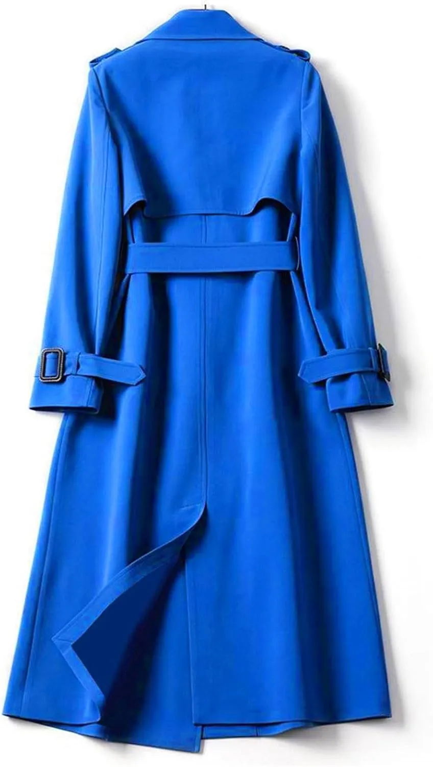 Classic Lapel Overcoat with Belt Midi Length Overcoat Overcoat Outerwear with Belt Pea Coats for Women Light Weight