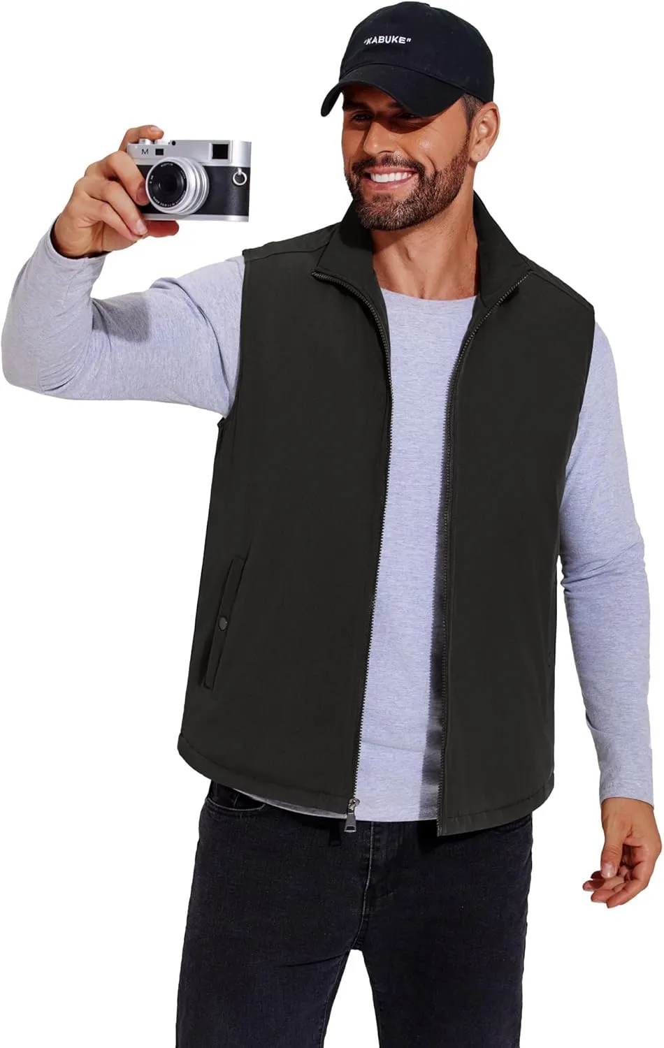 COOFANDY Men's Casual Outerwear Vest Lightweight Full-Zip Sleeveless Jacket Outdoor Hiking Travel Golf Vest with Pockets