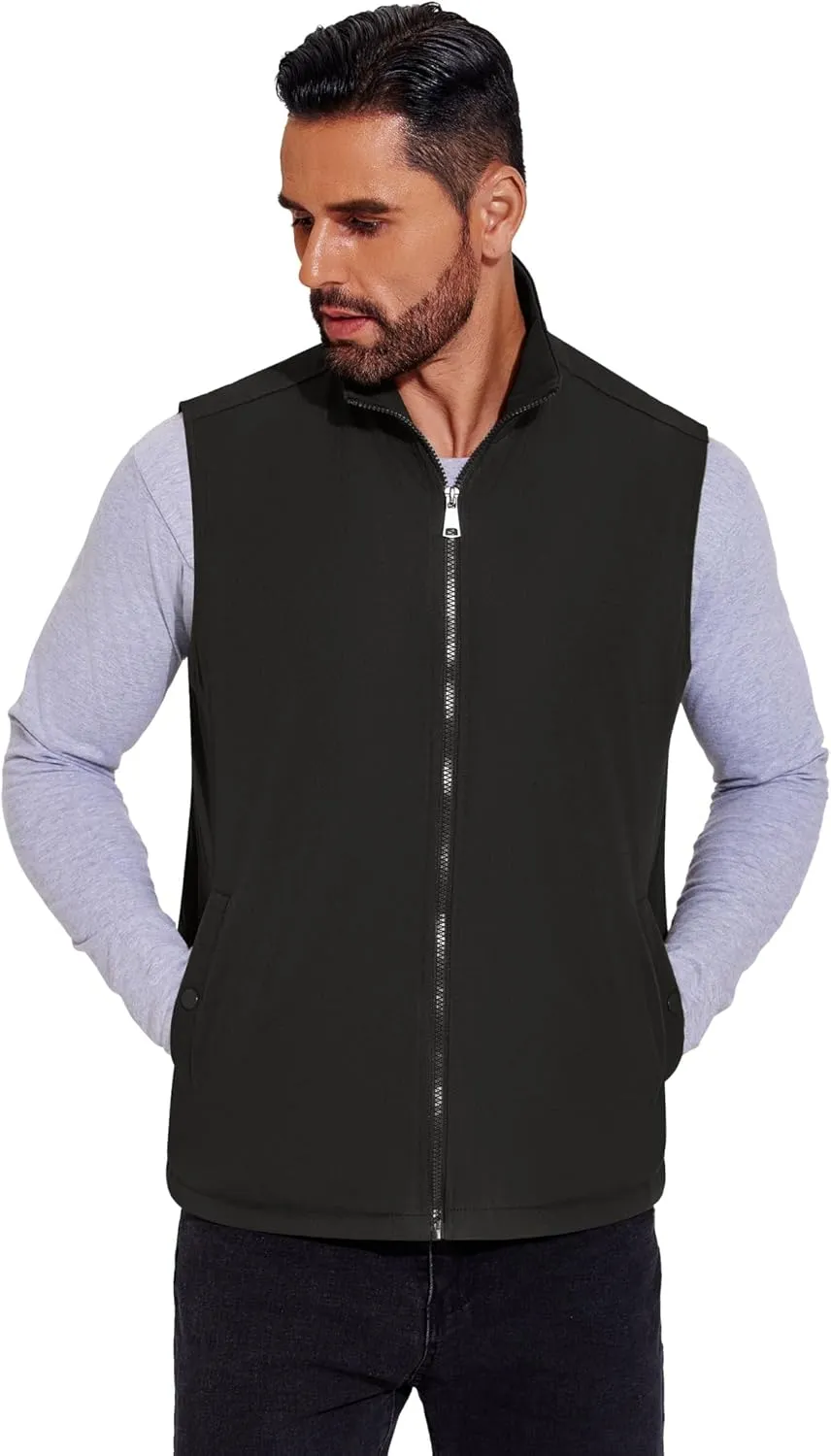COOFANDY Men's Casual Outerwear Vest Lightweight Full-Zip Sleeveless Jacket Outdoor Hiking Travel Golf Vest with Pockets