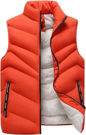 Cotton Padded Vest Jacket Men Puffer Jackets Sleeveless Coat Men Thicken Warm Casual Waistcoat Men Clothing Winter