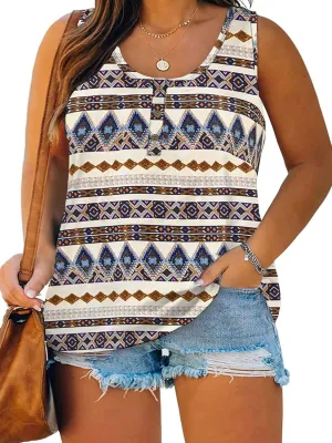 DOLNINE Womens-Plus-Size-Tank-Tops Summer Sleeveless T Shirts Casual Button Down Tunic Tee