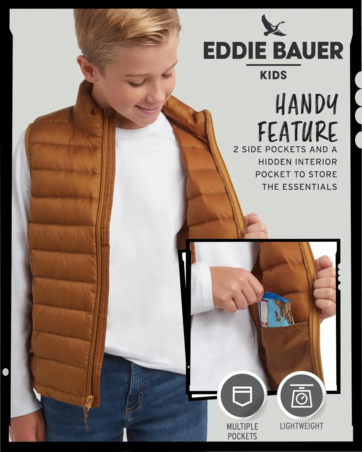 Eddie Bauer Kids' Down Vest - CirrusLite Weather Resistant Quilted Bubble Puffer Vest for Boys and Girls (5-20)
