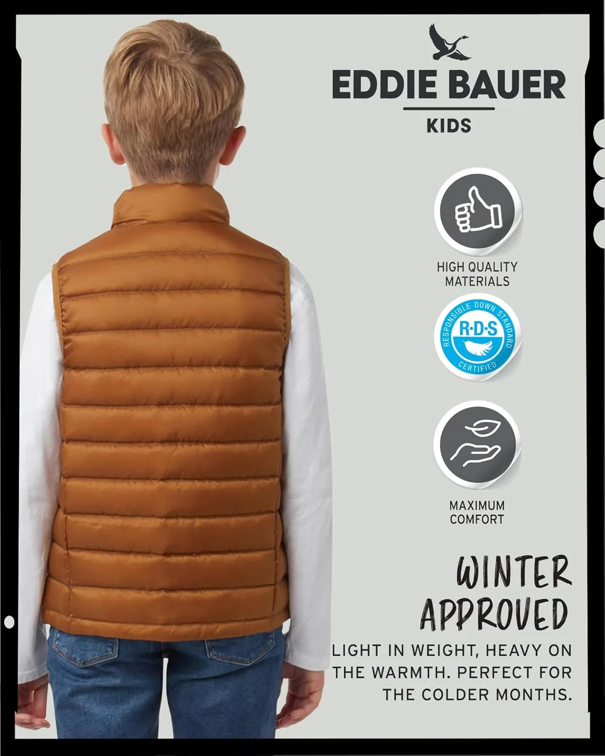 Eddie Bauer Kids' Down Vest - CirrusLite Weather Resistant Quilted Bubble Puffer Vest for Boys and Girls (5-20)