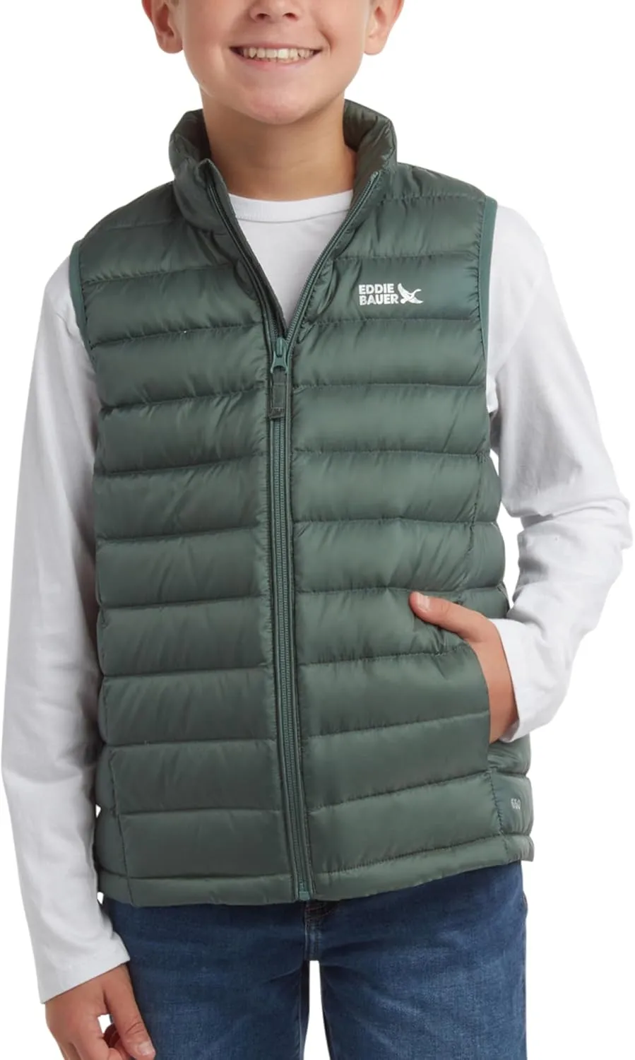 Eddie Bauer Kids' Down Vest - CirrusLite Weather Resistant Quilted Bubble Puffer Vest for Boys and Girls (5-20)