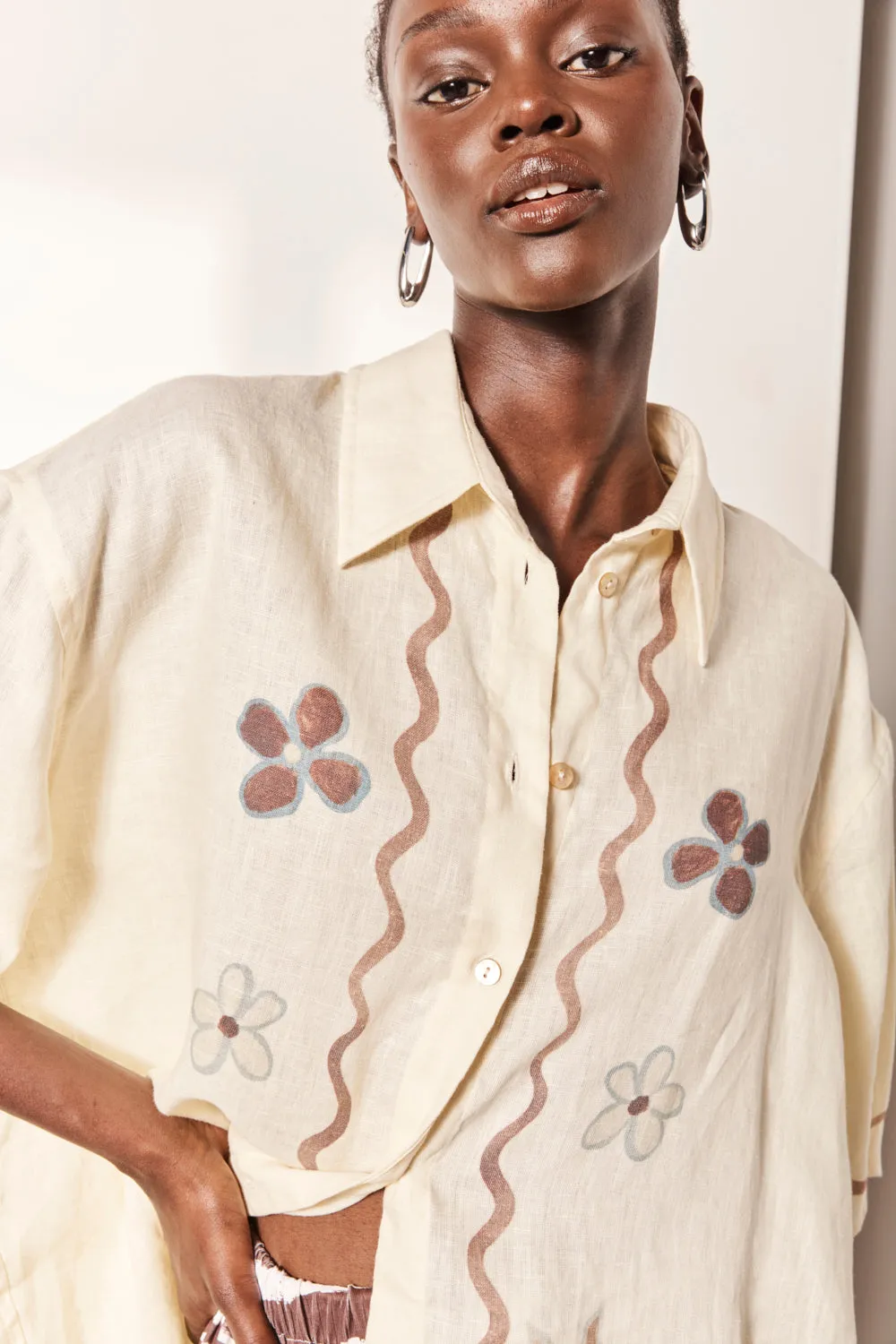 Emory Linen Shirt Flower