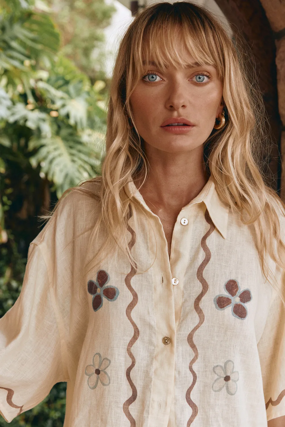 Emory Linen Shirt Flower