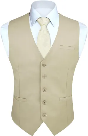 Enlision Men's Suit Vest Business Formal Dress Waistcoat Solid Color Vest for Suit or Tuxedo