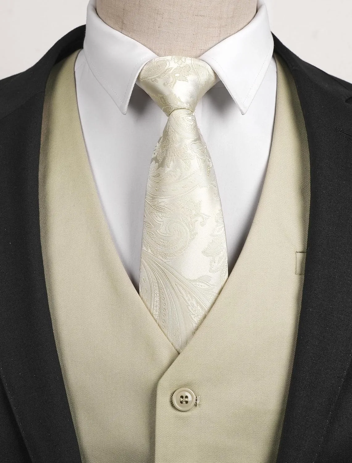 Enlision Men's Suit Vest Business Formal Dress Waistcoat Solid Color Vest for Suit or Tuxedo