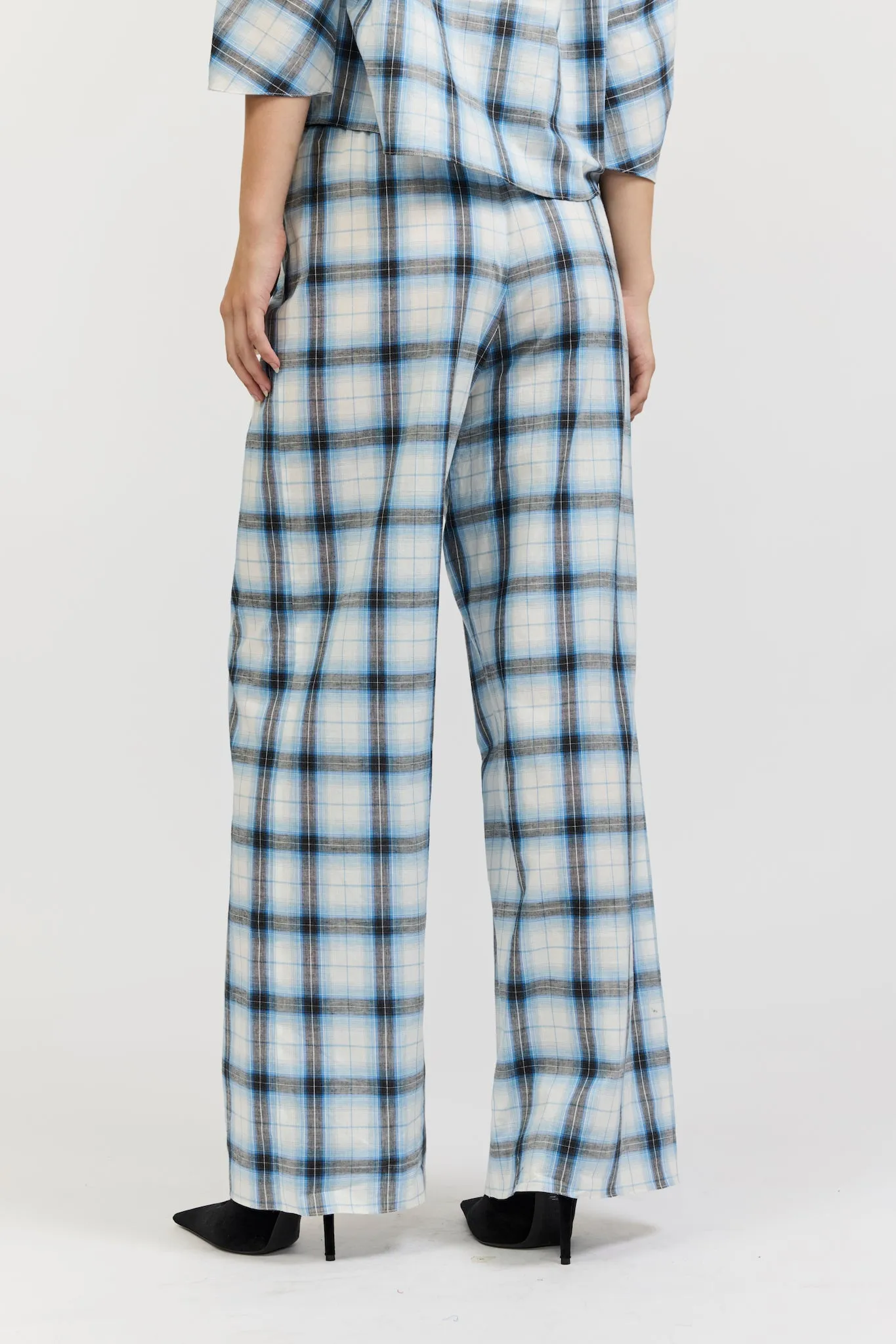 Erin Pant in Blue Cotton Check