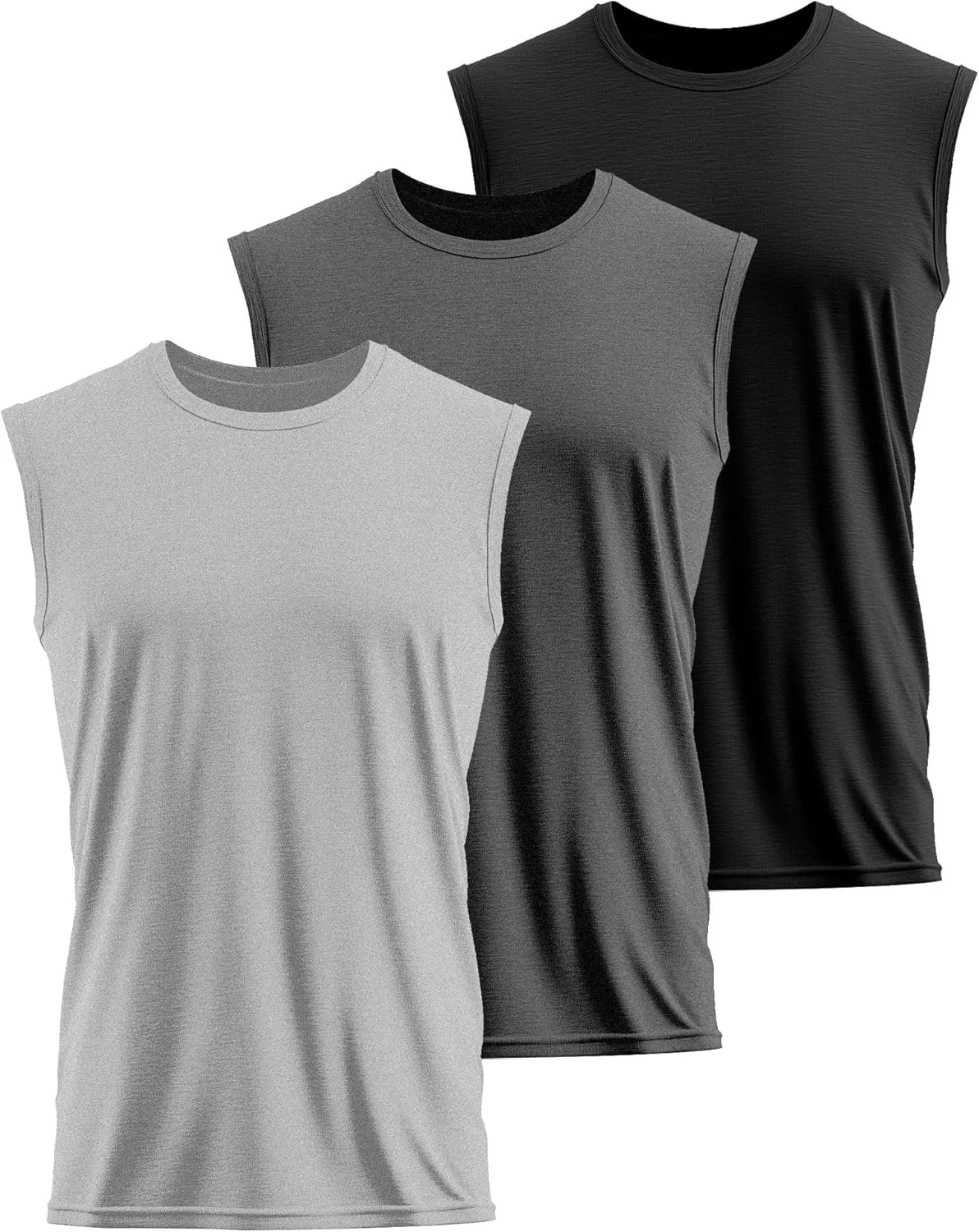 Ficerd 3 Pack Men's Big and Tall Tank Tops Workout Gym Muscle Plus Size T Shirts Sleeveless Fitness Athletic Oversized Tee