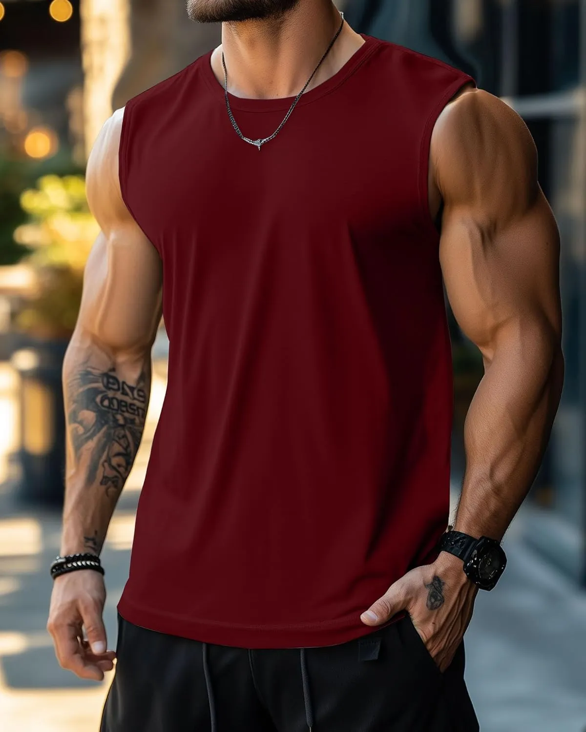 Ficerd 3 Pack Men's Big and Tall Tank Tops Workout Gym Muscle Plus Size T Shirts Sleeveless Fitness Athletic Oversized Tee