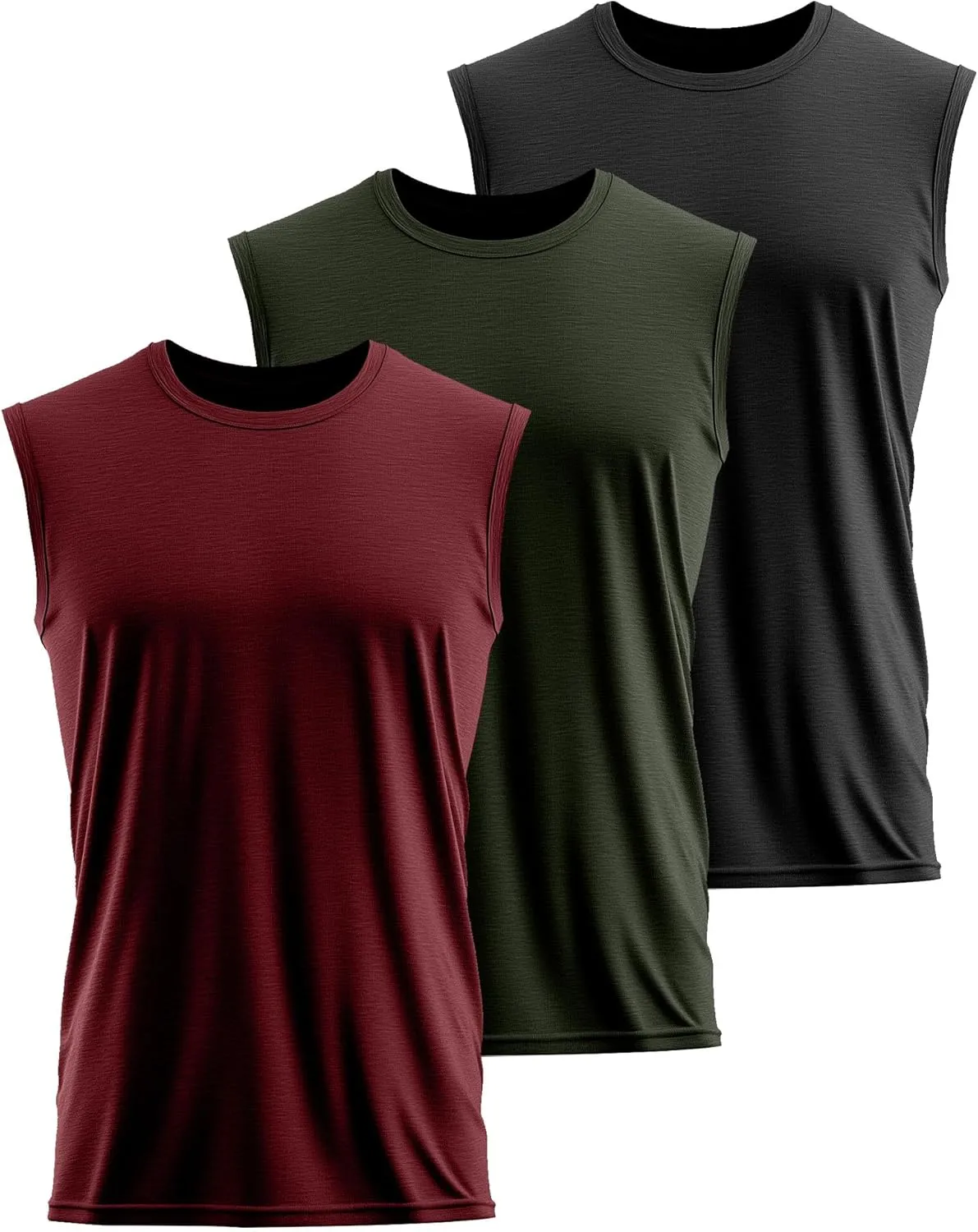 Ficerd 3 Pack Men's Big and Tall Tank Tops Workout Gym Muscle Plus Size T Shirts Sleeveless Fitness Athletic Oversized Tee