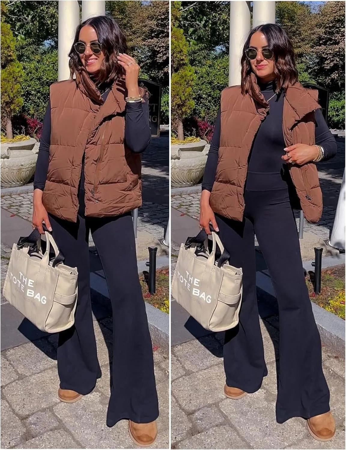 Fiona Jolin Puffer Vest Women Lightweight Winter Zip Up Stand Collar Sleeveless Puffy Jackets Padded Coats
