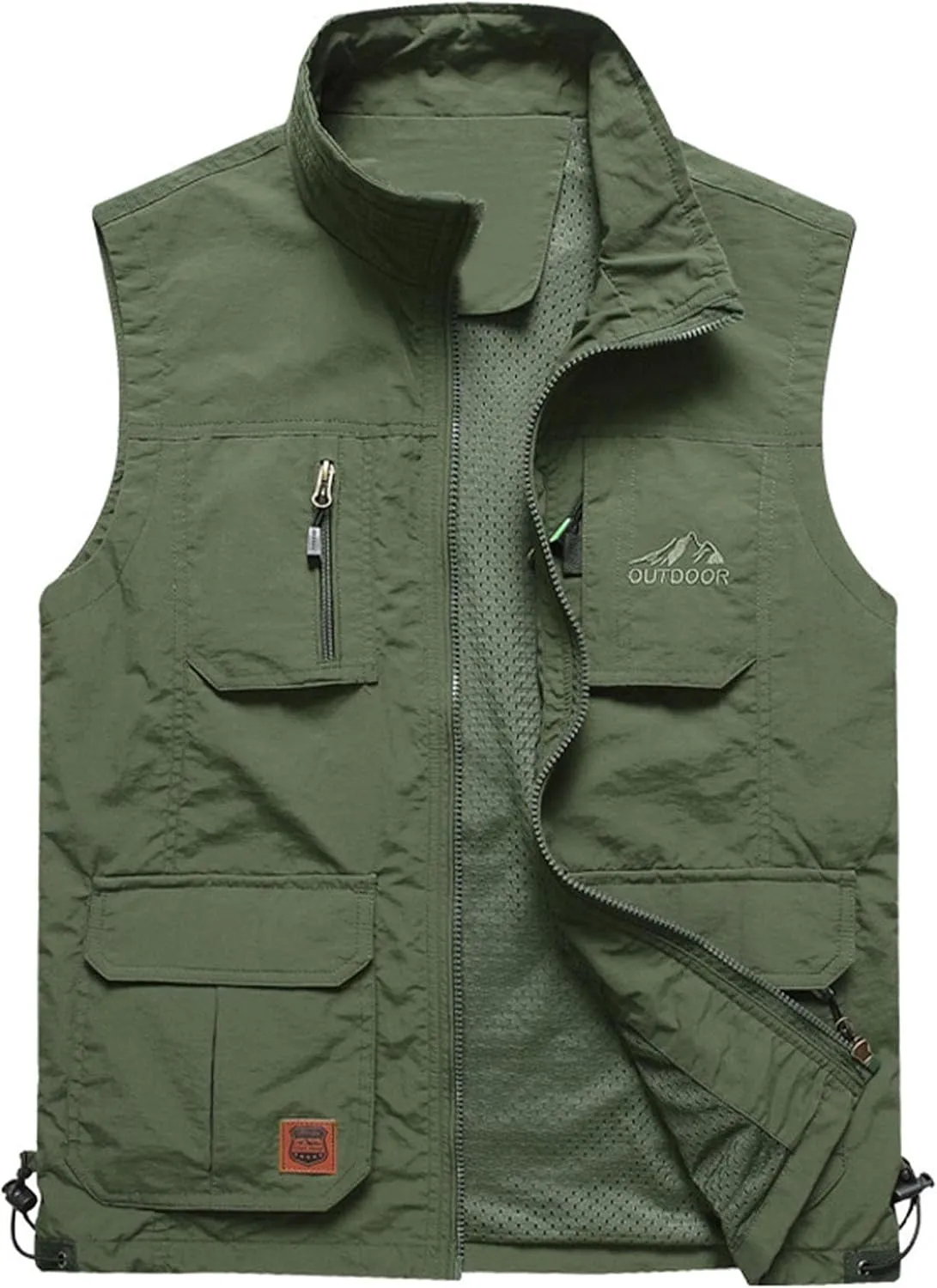 Flygo Men's Lightweight Outdoor Travel Work Fishing Vest with Multi-Pockets