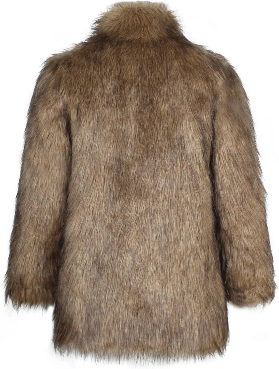 FOMOYUU Men's Fashion Warm Thick Coat Jacket Faux Fur Outwear Cardigan Overcoat Winter Coat Lightweight Jacket Long Trench