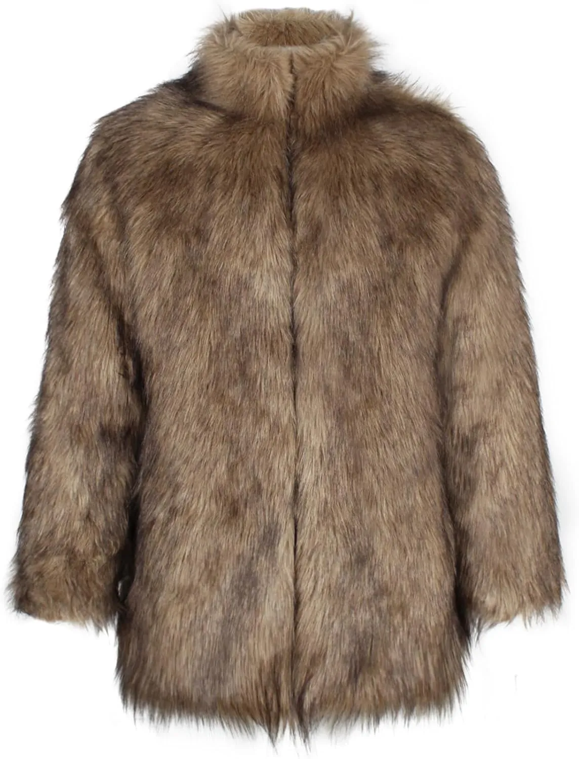 FOMOYUU Men's Fashion Warm Thick Coat Jacket Faux Fur Outwear Cardigan Overcoat Winter Coat Lightweight Jacket Long Trench