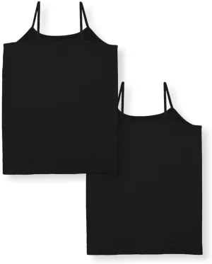 Full Seamless Stretch Camisole Tank Tops for Women - Spaghetti Strap Undershirt Cami One Size Fits Women XS-MD