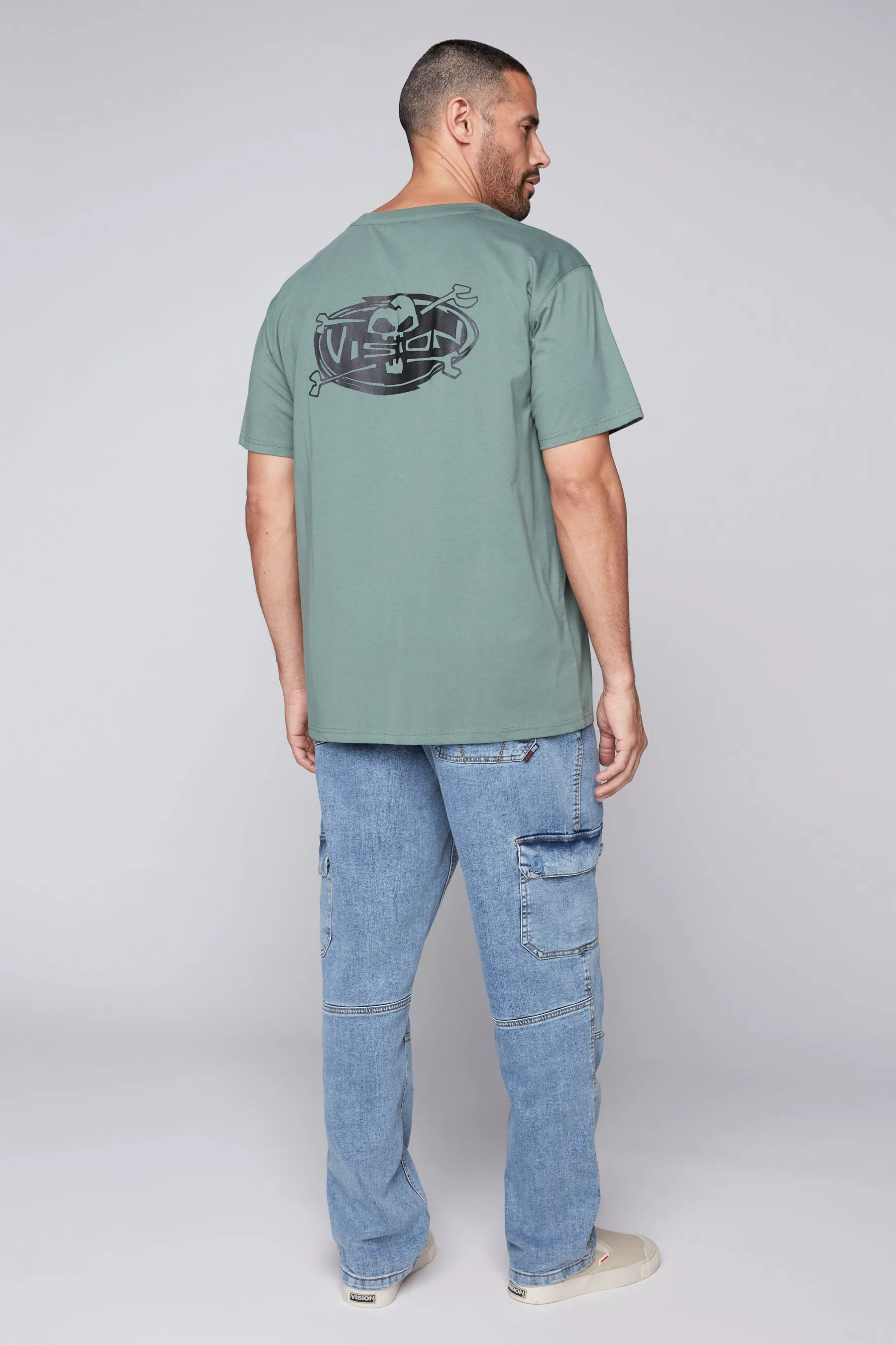 GELFAND - Loose Fit Cargo Pant with Adjustable Hems - Dark Stone Denim
