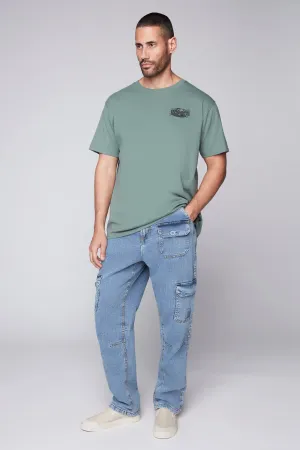 GELFAND - Loose Fit Cargo Pant with Adjustable Hems - Dark Stone Denim