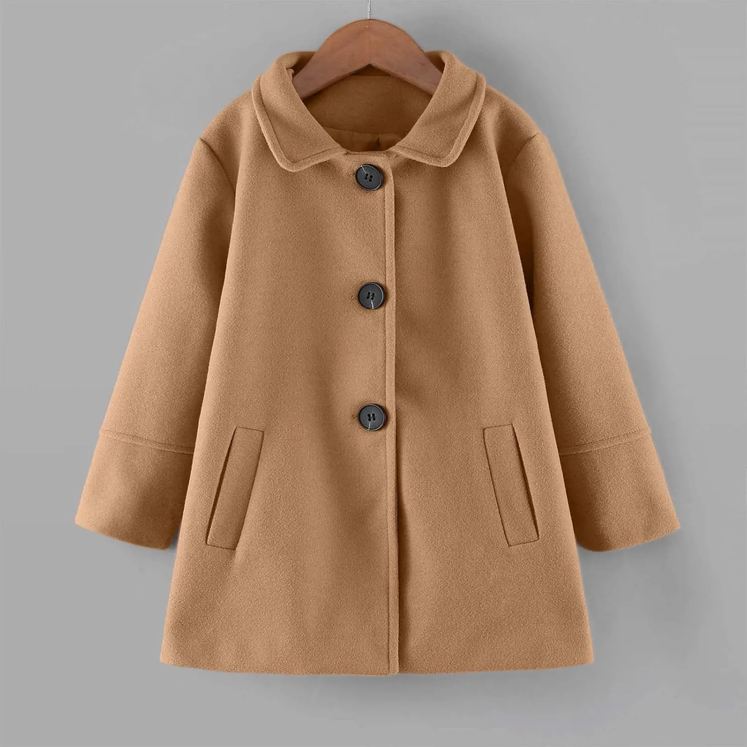 Girls Dress Coat Toddler Trench Coat Faux Fur Jacket Double Breasted Peacoat Girls Wool Lapel Princess Coat Overcoat