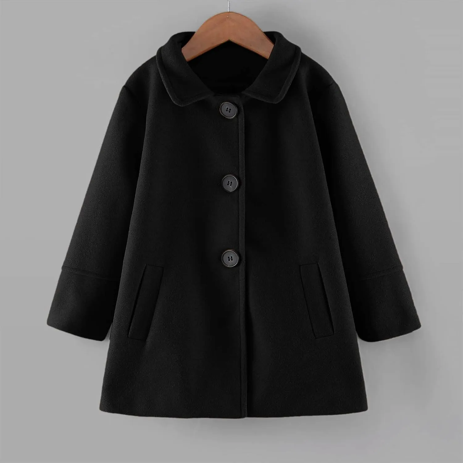 Girls Dress Coat Toddler Trench Coat Faux Fur Jacket Double Breasted Peacoat Girls Wool Lapel Princess Coat Overcoat